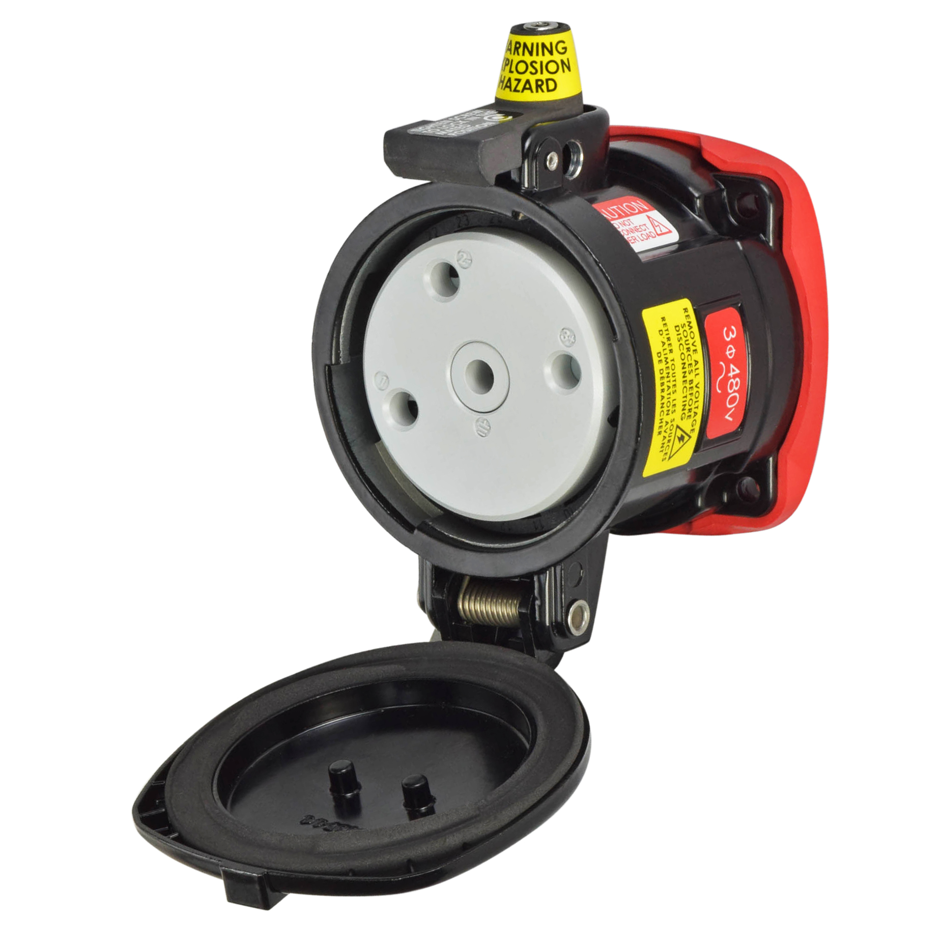36-64243-C-K04-HAZ - DS100C RECEPTACLE METAL BLACK SIZE 4 TYPE 4X 3P+G 100A 480 VAC 60 Hz NO AUX
